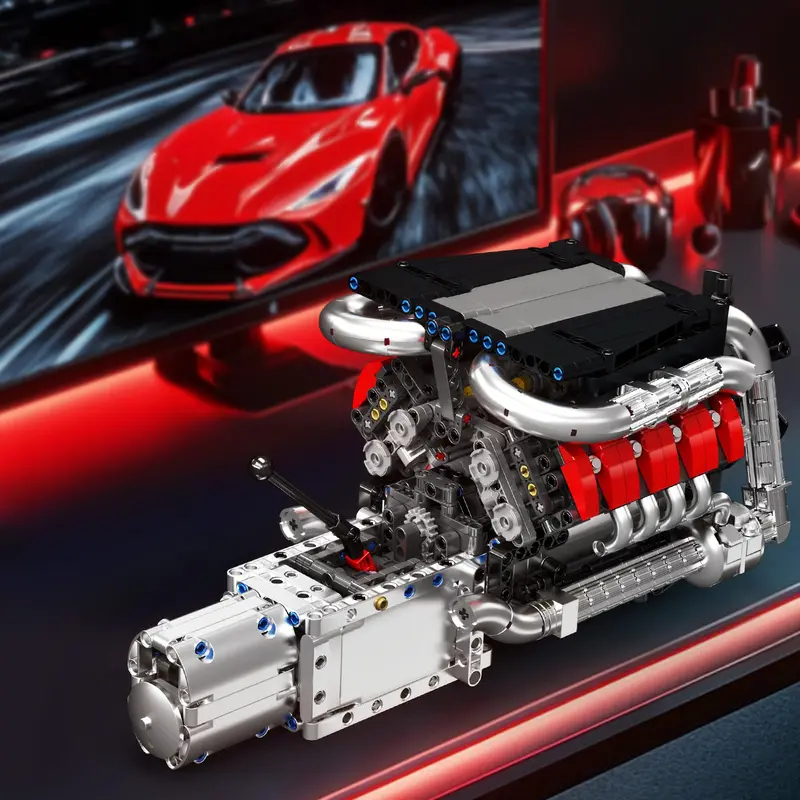 Model Kit V8 Engine - Конструктор Mould King 10203: Модель двигателя