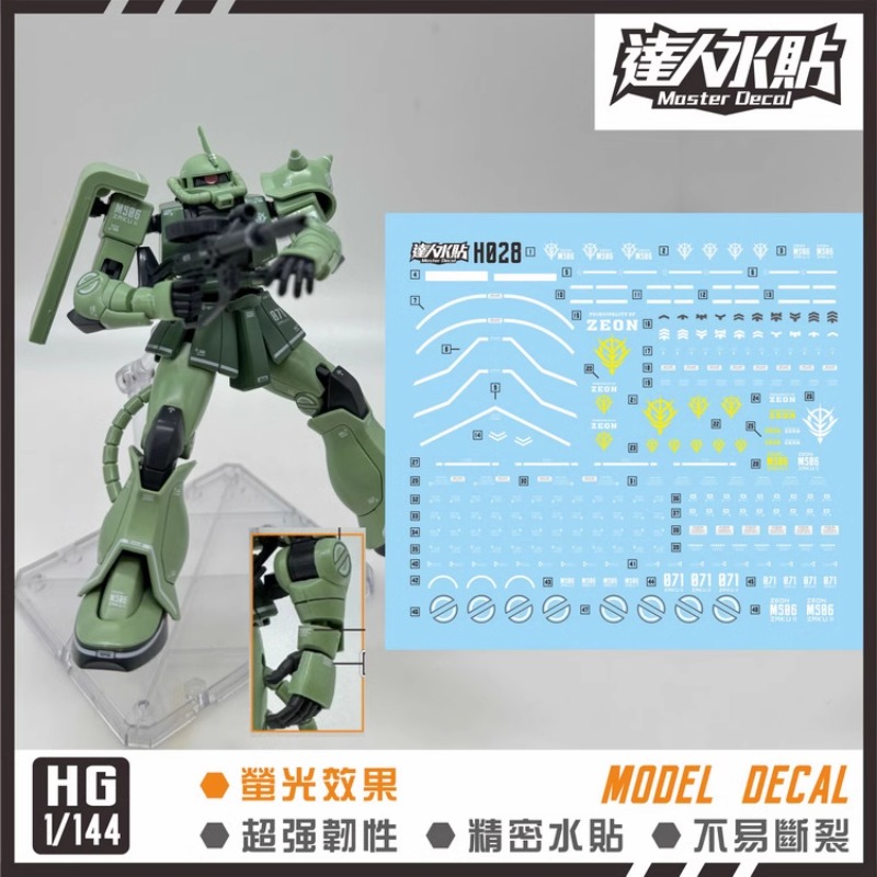 Model Kit Gundam Hg - Наклейки Master Decal H028 флуоресцентные водные,