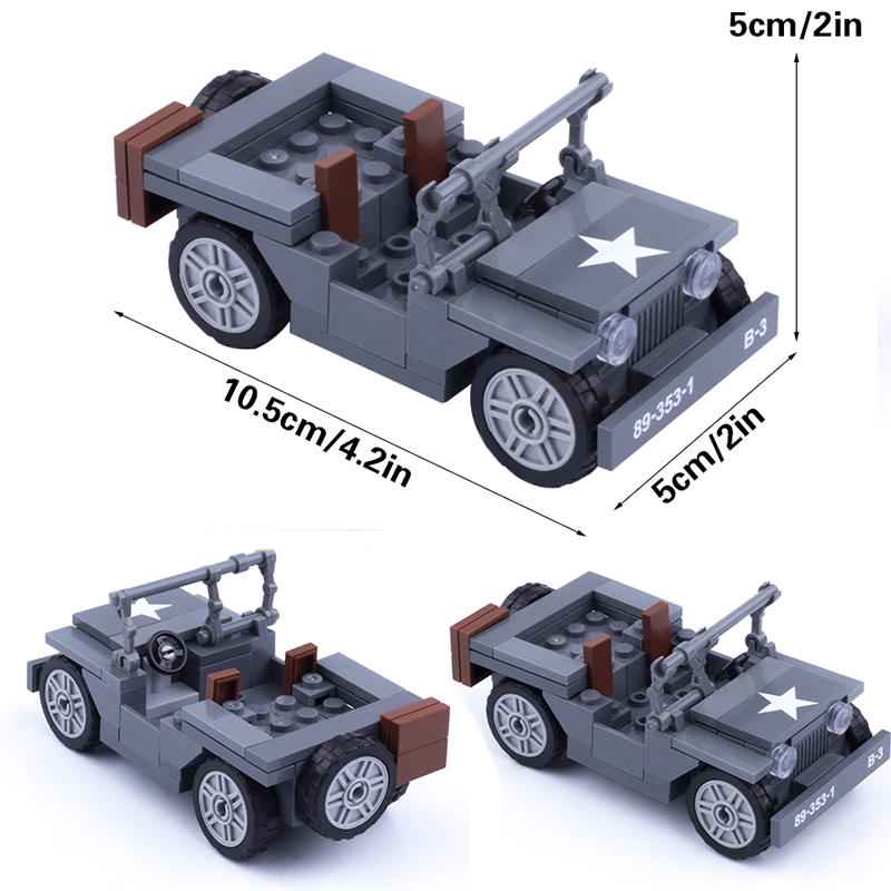 Model Kit Ww2 - Военные фигурки MOC WW2 США, джип