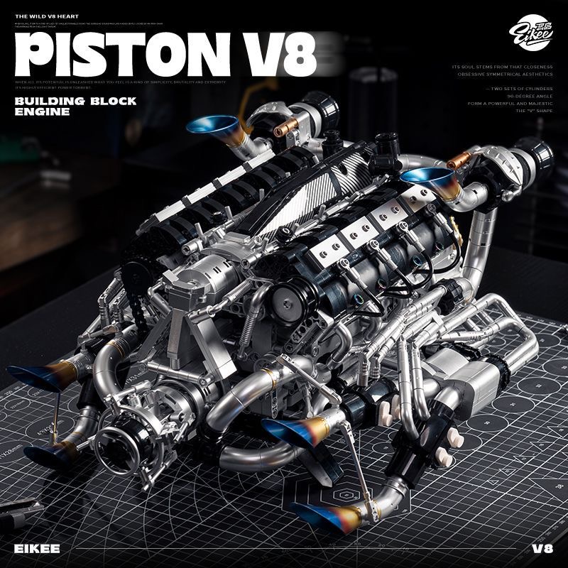 MOC Supercar V8 Комплект строи – обзор и цена Model Kit V8 Engine