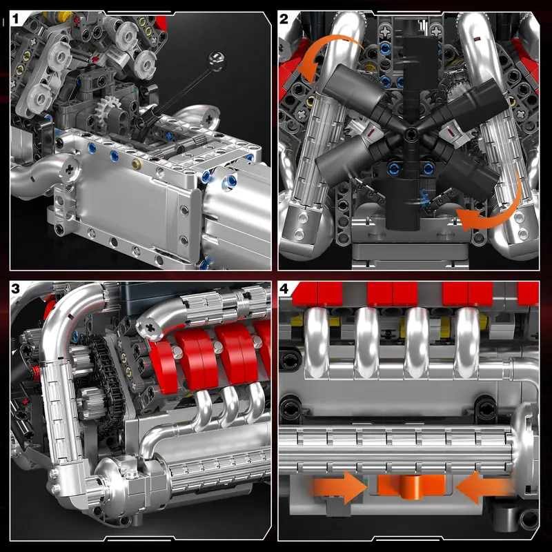 Конструктор Mould King 10203:  – обзор и цена Model Kit V8 Engine