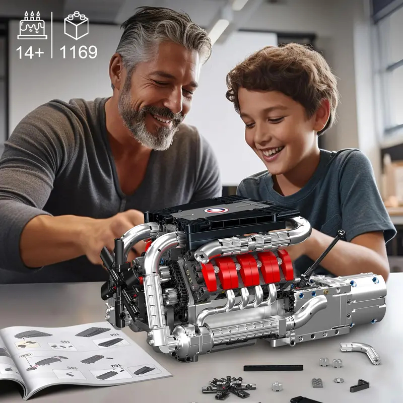 Конструктор Mould King 10203:  – обзор и цена Model Kit V8 Engine