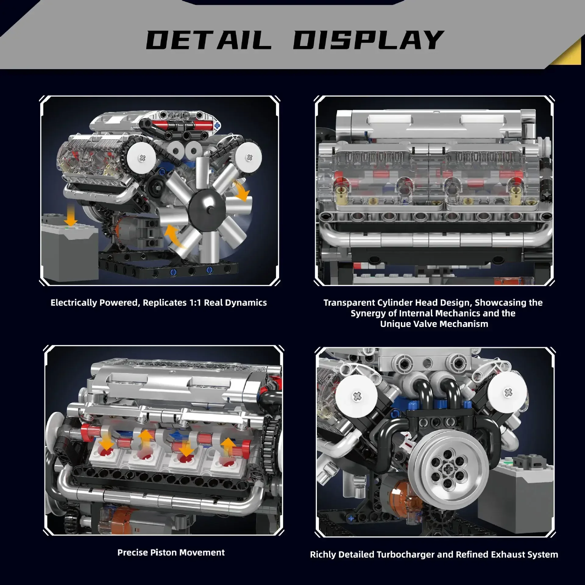 Наборы строительных блоков с д – обзор и цена Model Kit V8 Engine