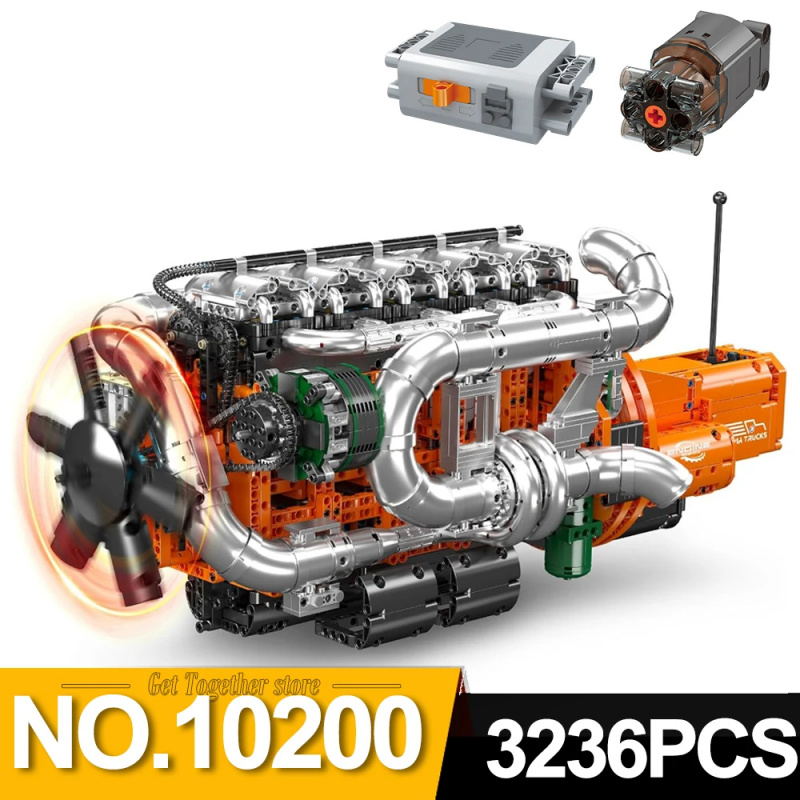 Конструктор Mould King 10200:  – обзор и цена Model Kit V8 Engine